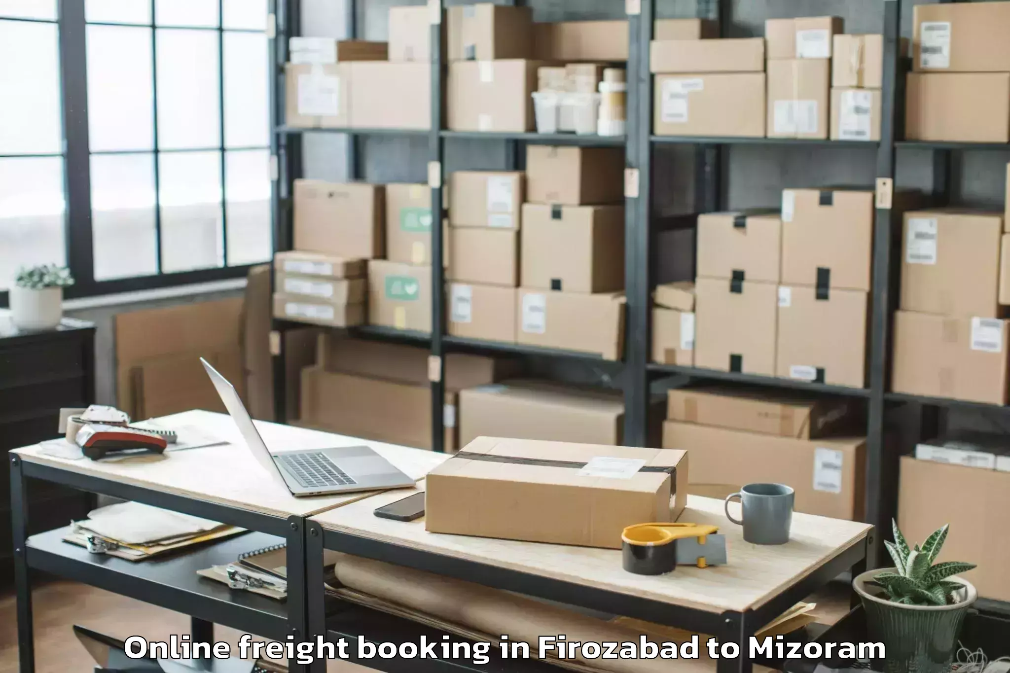 Easy Firozabad to Darlawn Online Freight Booking Booking